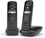 Gigaset AS690 Duo DECT Schnurlostelefon Schwarz mit Anrufer-ID - Schwarz