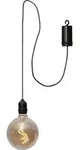 LED-Glaskugel ''Bowl'', warmwei&szlig;, 1m Kabel, 12,5x19,5cm, IP44, Batteriebetrieben -