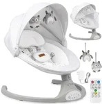 MoMi KENANI &ndash; Elektrische Babywippe mit Bluetooth, Fernbedienung & Musik, 5 Stufen
