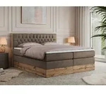 MKS MEBLE King Boxspringbett 200x200 mit Bettkasten Eiche, Polsterbett 200x200...