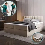 TRADA Boxspringbett 200x200 Palermo mit Bettk&auml;sten mit Matratze mit Topper