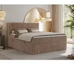 MKS MEBLE Boxspringbett 180x200 Braun Cord, Boxspringbett mit Matratze H4, Bett