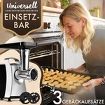 Clatronic&reg; Fleischwolf 1000W | mit Aufsatz f&uuml;r Pl&auml;tzchen/Spritzgeb&auml;ck 