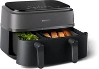 Philips Airfryer 9L Dual Basket, RapidAir, Digital, schwarz (NA350/03) - Schwarz