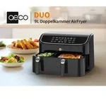 aeco DUO Doppelkammer AirFryer 9 L (3l & 6l, Hei&szlig;luftfritteuse mit Touch-Display &