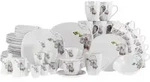 CreaTable, 22536, Square Orchidee, Kombiservice 62-tlg, Porzellan - Wei&szlig;