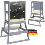 Baby Vivo Lernturm aus Holz - Mit Tafel in Grau
