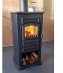 Kaminofen Forte gussgrau mit Herdplatte - 5,4kW - Grau