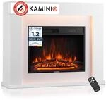 KAMINIO Elektrokamin MATTI - Elektrischer Standkamin mit Heizung, 3D-Flammeneffekt,