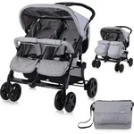 Lorelli Zwillingskinderwagen Twin, Zwillingsbuggy leicht und kompakt, Zwillingswagen,