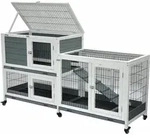 Indoor Kleintierstall Leo 146 x 89 cm grau - Grau