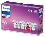 Philips Spot PAR16 GU10 x6, 50 W, 4,6 W, 50 W, GU10, 390 lm, 15000 h, Kaltwei&szlig;e