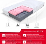 Matratze 120x200 cm orthop&auml;disch Kaltschaum HR-Schaum Visco Memory H3 H4 ca. 14 cm