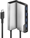 Alogic Fusion Swift USB-C 4-Port Hub Space Gray - Schwarz/Silber