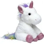 Wei&szlig; und Regenbogen Einhorn 35 cm