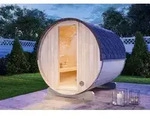 FinnTherm Fass-Sauna Mini S, 194 x 220 x 194 cm Gartensauna, Outdoor Sauna mit 42 mm