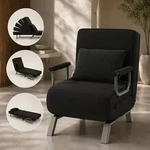 Makika Schlafsessel Schlafsofa Ted klappbar in Schwarz - Schwarz