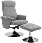 HOMCOM Relaxsessel mit Fu&szlig;hocker 360&deg;drehbarer Fernsehsessel bis 150 kg Grau...