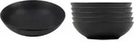 Tiefe Teller 20,5 cm / Suppenteller - 6 St&uuml;ck - Farbe: schwarz - Schwarz