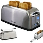 Sommertal Toaster ST1500 XXL, 4 Scheiben mit Br&ouml;tchenaufsatz, Display mit...