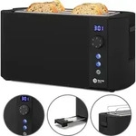 Balter Toaster 4 Scheiben, Edelstahl, Langschlitztoaster mit Br&ouml;tchenaufsatz,...
