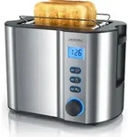 Arendo Toaster f&uuml;r 2 Scheiben mit Restzeitanzeige, 800W, w&auml;rmeisolierendes