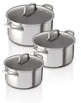 NINJA Topf- und Pfannen-Set 5tlg.Zerostick Edelstahl (Pfanne 16cm,24cm,T&ouml;pfe