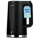 Aigostar - Doppelwand Edelstahl Wasserkocher, 2200W, 1,7 L, Schwarz - Schwarz