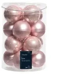 Weihnachtsbaumkugeln Glas &Oslash; 8 cm 16 St&uuml;ck puderrosa emaille/matt mix - Rosa