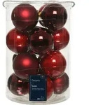 Weihnachtskugeln Glas 8cm 16 St&uuml;ck - Weihnachtsrot / Ochsenblut Mix - Rot