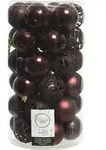 Weihnachtskugeln Kunststoff 6cm Ornamente Mix 37er Set - Rotholz - Braun