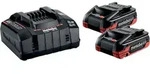 Metabo Basic-Set 2 x LiHDX 4.0 Ah ASC 145 - Schwarz/Rot