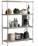 Schwerlastregal - Metallregal Himalaya verchromt 4 B&ouml;den 160 x 90 x 45 cm - Silber