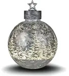 formano Deko-Kugel Silber-Frosty 35cm mit LED Licht Timer Beleuchtete Glaskugel -