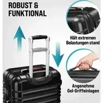 MONZANA&reg; 4tlg Kofferset Schloss W&auml;sche Organizer Kofferwaage Gurt Gel-Griffe