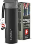Bachgold&reg; Profi Outdoor Wasserfilter Flasche [650ml] mit 1500L Filterkapazit&auml;t I