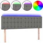 vidaXL LED Kopfteil Dunkelgrau 144x5x78/88 cm Stoff - Dunkelgrau