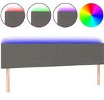 vidaXL LED Kopfteil Grau 180x5x78/88 cm Kunstleder - Grau