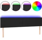 vidaXL LED Kopfteil Schwarz 180x5x78/88 cm Kunstleder - Schwarz