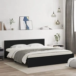 vidaXL Bettgestell mit Kopfteil Schwarz 180x200 cm - Schwarz