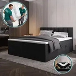 TRADA Boxspringbett 200x200 Palermo mit Bettk&auml;sten mit Matratze mit Topper