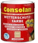 Consolan Wetterschutzfarbe, Deckender Holzschutz f&uuml;r Au&szlig;en, Sandgelb, 2,5 l - Gelb
