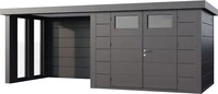 Telluria Metallger&auml;tehaus Classico 3024 mit Lounge Anbau inkl. 2 Fenstern