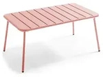 Gartencouchtisch aus Stahl Rosa - Oviala Palavas - Rosa