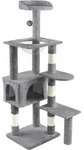 VOUNOT&reg; Kratzbaum Gro&szlig; f&uuml;r Katzen, Katzenbaum mit Sisalstamm, 138cm, Grau - Grau