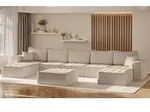 Wohnlandschaft Sofa U-Form Modulsofa-Set 6-teilig SANDE Stoff Alpine Toffee - Braun