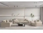 Sofaset Designersofa CELES PREMIUM 3-2-1 in Stoff Opera Velvet Sand - Beige