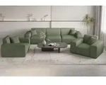 Sofaset Designersofa CELES PREMIUM 3-1-1 in Stoff Scala Forest - Gr&uuml;n