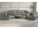 Sofaset Designersofa CELES PREMIUM 3-1-1 in Stoff Scala Grau - Grau