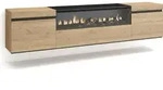TV-Schrank, Lowboard, 200x35x45cm, F&uuml;r TV-Ger&auml;te bis zu 80", Elektrokamin,